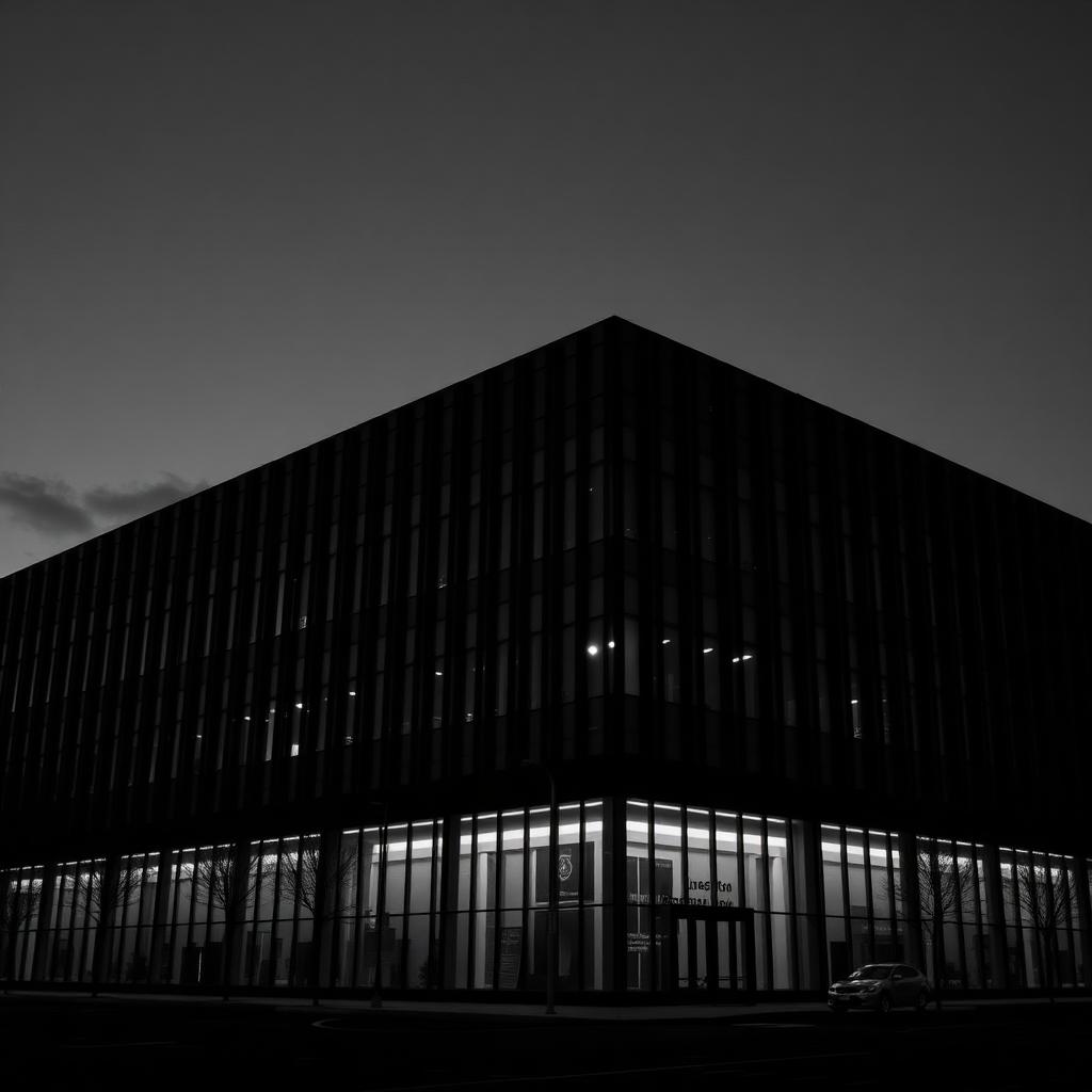 Espace opérationnel en activité, lumière basse et lignes de circulation